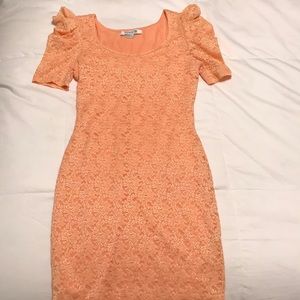 Floral Orange Creme Dress